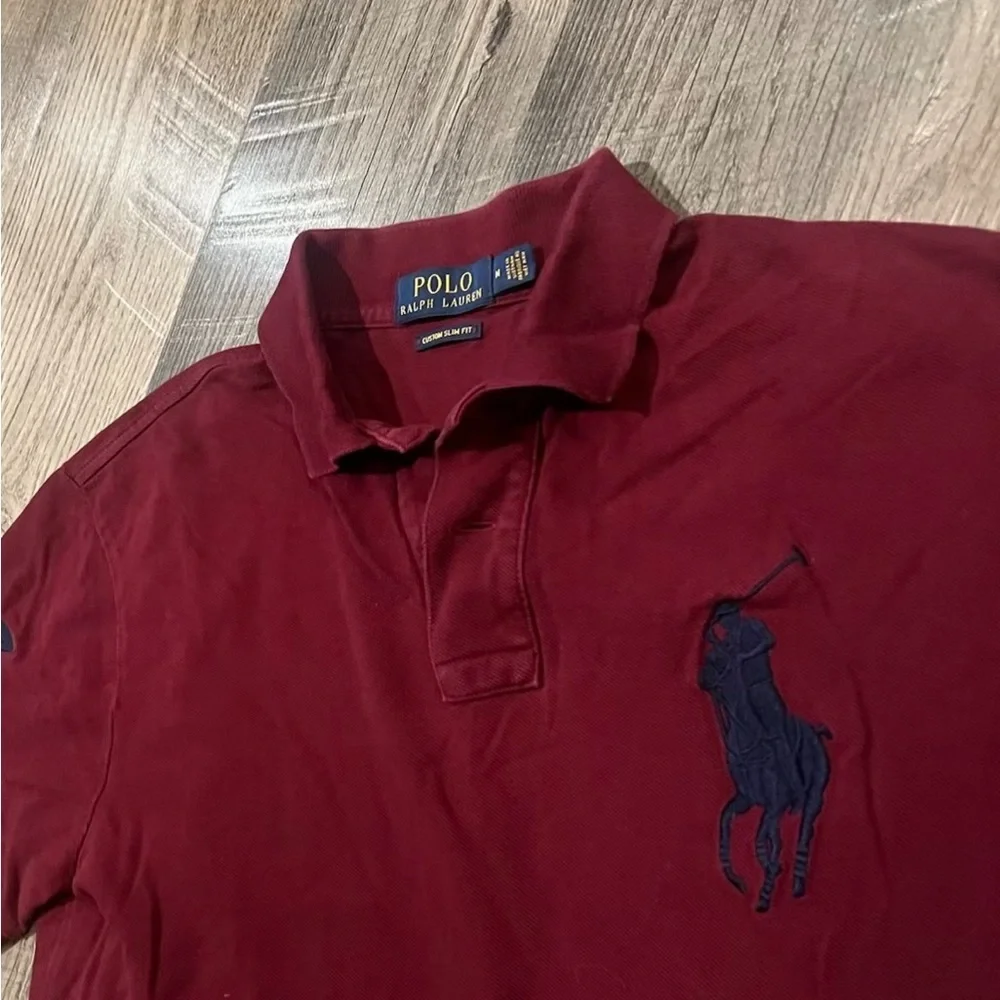 Polo by Ralph Lauren Men's Dark Red Polo Shirt Size Medium - Picture 3 of 3